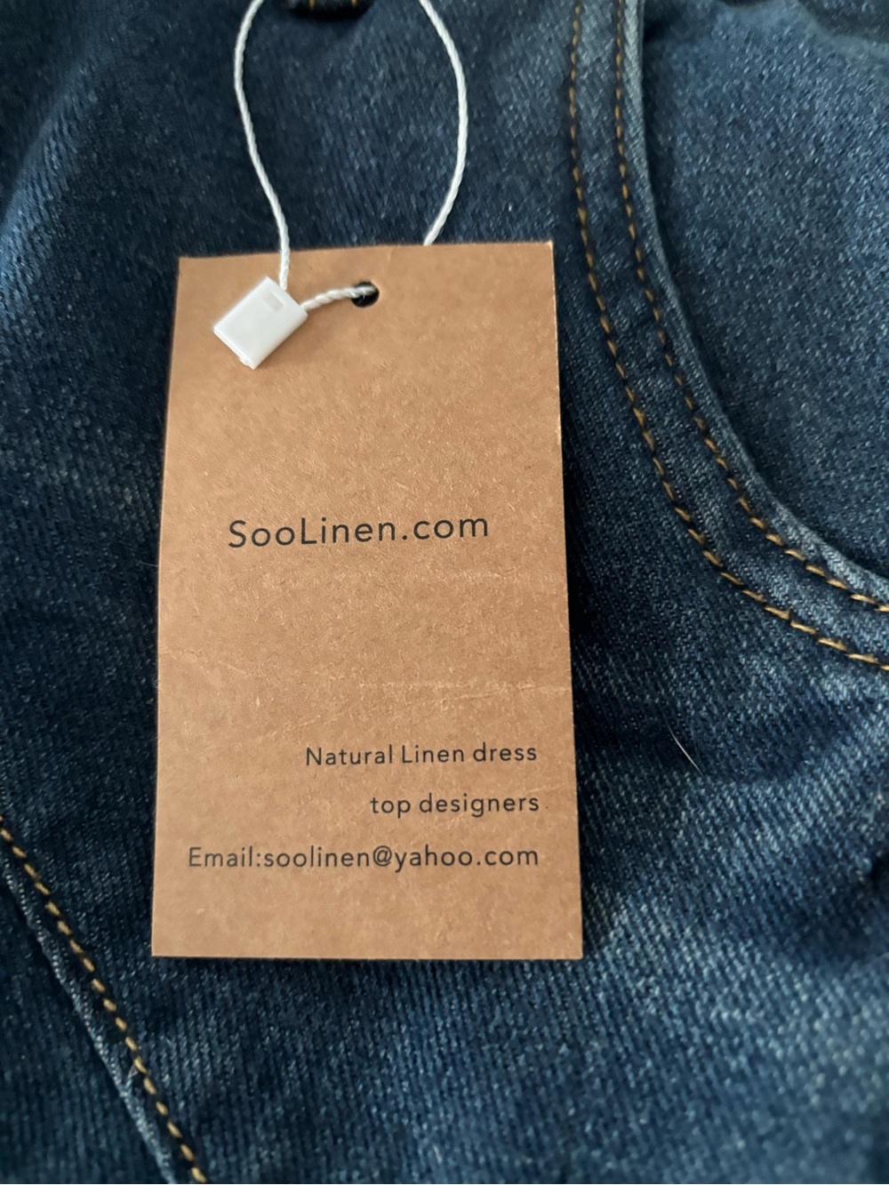 SooLinen Women's Straight Leg Jeans in Dark Blue